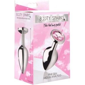 XR Brands - Booty Sparks - Pink Gem Anal Plug Medium - Pink