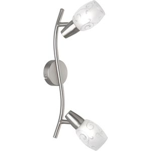 LED Plafondspot - Plafondverlichting - Torna Kalora - E14 Fitting - 2-lichts - Rond - Mat Nikkel - Aluminium