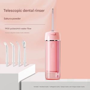 Draagbare waterflosser voor thuisgebruik, elektrische puls-tandreiniger, verwijderaar van mondvlekken, waterspray voor tandzijde - roze