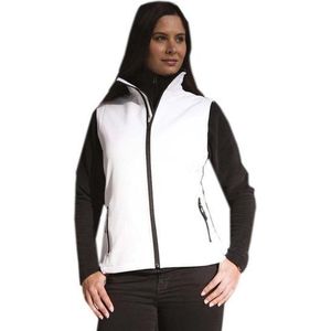 Softshell casual bodywarmer wit voor dames - Outdoorkleding wandelen/zeilen - Mouwloze vesten XL