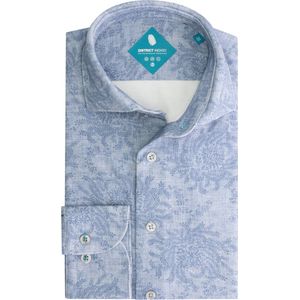 District Indigo Overhemd Pique Performance Print Light Blue (7.42.025.778 - 318)