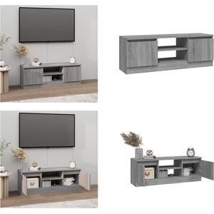 vidaXL Tv-meubel met deur 102x30x36 cm grijs sonoma eikenkleurig - Tv-kast - Tv-kasten - Tv-meubel - Hifi-meubel