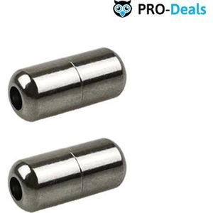 PRO-Deals 2 x Lock gesp - Ideaal voor Schoenveters - Nooit meer strikken - No Tie - Metallic Black / Zwart