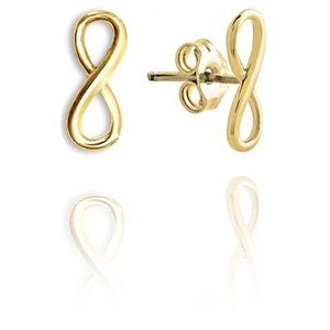 New Bling 9NBG-0483 Gouden Oorknopjes - Dames - Infinity - 4 x 8,5 mm - 14 karaat - Goud