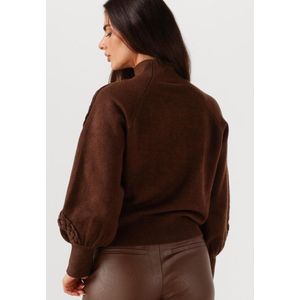 Minus - VERA HIGH NECK - Shirt - Bruin