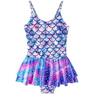 Schattig Meisjes Badpak met Zeemeermin Design - Eendelig Badpak met Rok voor Zomerplezier