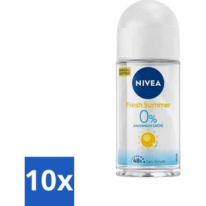 Nivea - Deo Roll-On - Fresh Summer - Special Edition - 50 ml - Bulkverpakking - 10 stuks