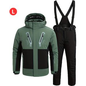 Livano Skipak - SkiBroek - Skijas - Ski Suit - Wintersport - Heren - 2-Delig - Groen - Winter - Maat L