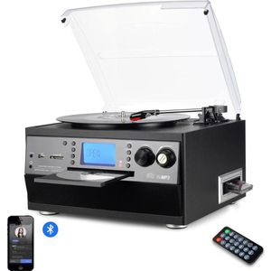 MKSS® - Platenspeler met Cd Speler - Zwart - 3 Snelheden