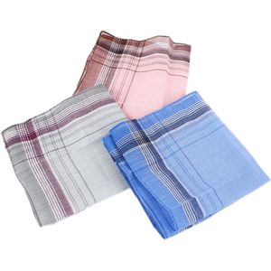 3 vierkante zakdoeken, polyester zweetabsorberende geruite zakdoeken, handig om handdoeken mee te nemen, geschikt voor mannen en vrouwen