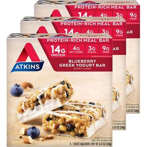 Atkins | Protein Bar | Blueberry Greek Yoghurt Bar | 3 stuks | 3 x 48g