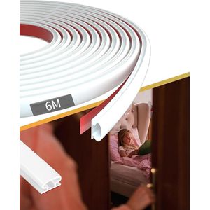 6M - Afdichtstrip - Kitstrip - 10*6mm - wit - deurramen frame tochtstopper afdichtingsstrip - Deur Weerstrips - TPE