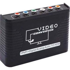 RCA+Y/PB/PR Component naar HDMI - Video Converter - 1080p - Zwart