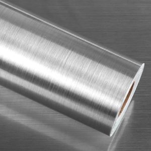 Clord - Zelfklevende Folie - Roestvrij Staal - Zilver Metallic - Meubel Folie
