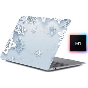 Laptophoes - Geschikt voor MacBook Pro M1 Hoes Case - 13 inch - A2338 (2020) - Sneeuwvlok
