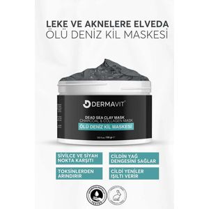 DERMAVIT Dode Zee Kleimasker Collageen Acne en Mee-eter Verwijderaar Dead Sea Clay Mask 150 gr