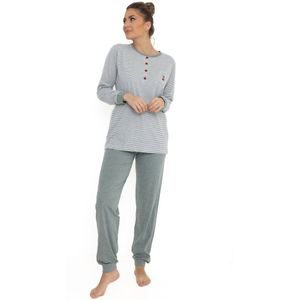 Cocodream - Dames pyjama - Grijs Groen - Foxy - Maat L