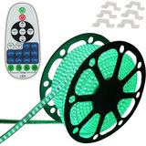 LED Strip Groen - 10 meter in een ROL - 220V - 2835SMD - 180L/M - IP65 - Met IR 23 knops afstandsbediening