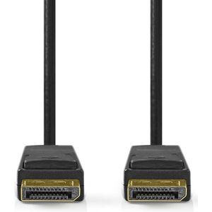Nedis DisplayPort-Kabel - DisplayPort Male - DisplayPort Male - 8K@60Hz - Vernikkeld - 3.00 m - Rond - PVC - Zwart - Doos