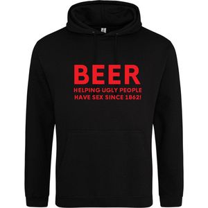 Beer Hoodie | Sweater | Capuchon | Trui | Hooded | Print | Bier | Feest | Carnaval | Party | Zwart | Maat M