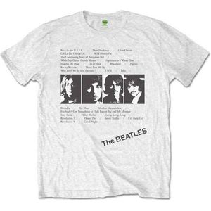 The Beatles - White Album Tracks Heren T-shirt - L - Wit