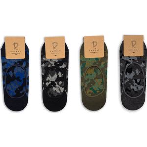 RAFRAY Socks Camouflage Liner Sokken - No Show Socks Premium Katoen - 4 paar - Maat 40-44