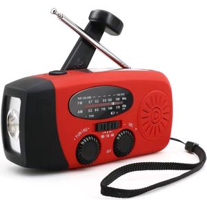 TAUREX - Noodradio Solar Opwindbaar - 2000 mAh Powerbank - Noodpakket Rampen - Camping - Survival