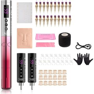 White-Label® Hoge Kwaliteit Tattoo Machine met Accessoires - Tattoo Machines Draadloos - Tattoo Set Inclusief Inkt en Naalden - Tattoo Kit met Opbergkoffer - Voor Professionals en Beginners - B