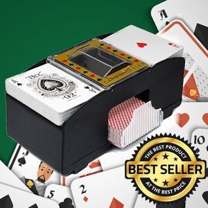 Decopatent® Automatische kaartenschudmachine voor speelkaarten - Kaartenschudder op batterijen - Poker - Blackjack - Card Shuffer