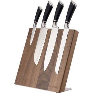Navaris - Magnetisch Messenblok - Houten Organizer - Donkerbruin - Van Walnotenhout