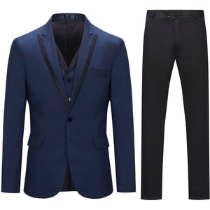 Allthemen Slank Driedelig Herenpak - Colorblock - XL