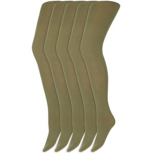 Gekleurde panty’s | Micro | 60 Denier | Merk: Marianne | Maat: S t/m XXL | Kleur: Olijf groen | 5 Paar