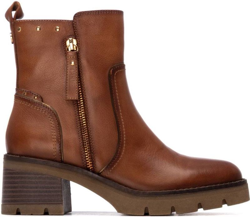 Carmela - 16257203-CAMEL - Leren Enkellaarsjes - Bruin - Hakhoogte 1 tot 3 cm