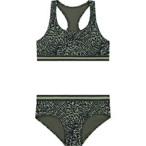 Shiwi Bikini set CHARLIE RACERBACK SET - HIPSTER - forest green mixed animal - 134/140