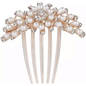 Bruidshaarkam-Haaraccesoires Bruiloft-Haarschuifje—Haarversiering-Bruid Haaraccessoires-Bruid Haarsieraad-Bruid-Bruidsmeid-Haarklem-Parels-Strass Steentjes-Vrijgezellenfeestje Vrou—Kleur: Paars