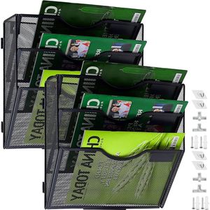Hangende wandbestanden houder A4 gaas in lade - hangende muur bestand houder - tijdschrift document houder - post organisator - tijdschrift opslag rek - opslag brief trays - desktop file organizer - opslagrek - documenthouder