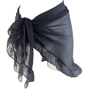 BamBella® - Rok - Onesize omslag doek Strand rokje kort doorzichtig chiffon Zwart
