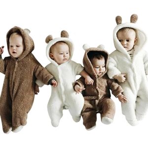 Budino Baby Pyjama Romper Onesie Beer Dier - Wit - 6 mnd