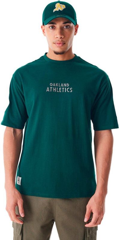 T-shirt - Donkergroen - Oakland Athletics MLB Tartan Infill - Oversize