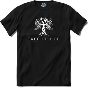 Tree Of Life | Yoga - Namaste - Yoga mat - T-Shirt - Unisex - Zwart - Maat M