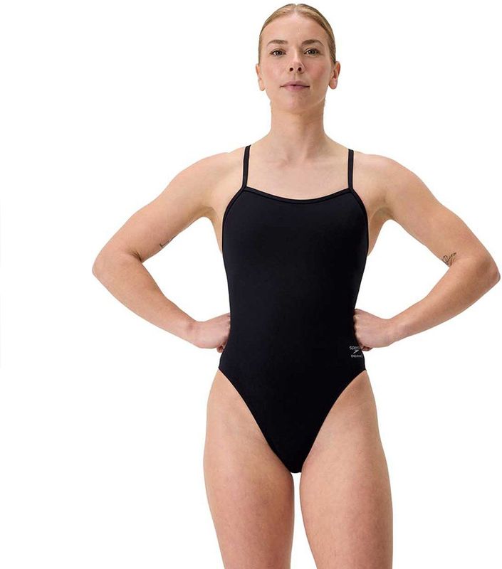 Speedo Fl Solid V-back 2.0 Zwemkleding Zwart UK 32 Vrouw