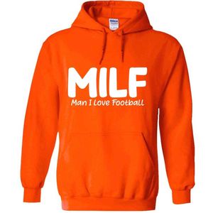 Man I Love Football MILF Oranje Hoodie - nederland - holland - wk - ek - voetbal - sport - dutch - unisex - trui - sweater - capuchon