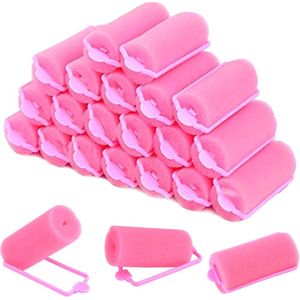 Krultangen - 30 stuks roze schuimhaarwellingen zachte sponshaarwellingen hairstylinggereedschap goed voor vrouwen en DIY kinderen (25 mm)
