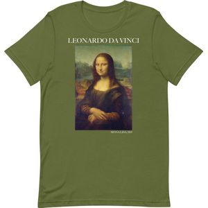 Famous Piece - Kunst T-shirt - Leonardo da Vinci 'Mona Lisa' - Unisex - Olive - S
