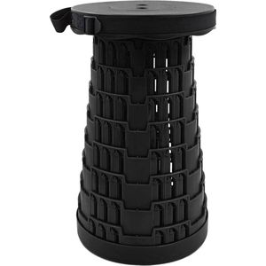 Opvouwbare Campingkruk - Telescoop kruk - opvouwbaar - kruk - Lichtgewicht Festival Stoel - Draagbare en Verstelbare Klapkruk voor Outdoor & Reizen - Tot 44 cm - Zwart