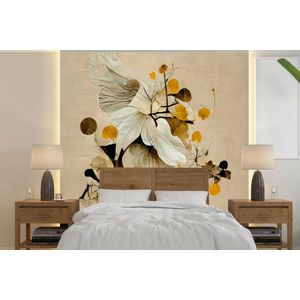 Bloemen - Planten - Goud - Vintage - Behangpapier