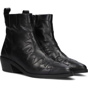 Notre-V 18060 Enkellaarsjes - Enkelboots met rits - Dames - Zwart - Maat 42