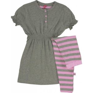 AnnaRebella Meisjes Pyjama - Korte Mouwen - Grijs/Roze - Maat 140