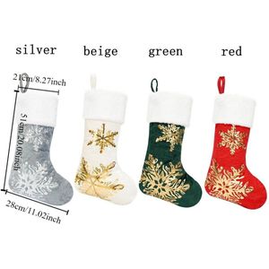 4-pack gepersonaliseerde kerstsokken met grote snoepkousen