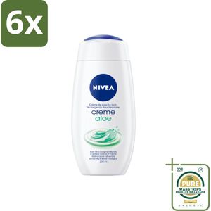 NIVEA Douchecrème Aloë 250 ml - Voordeelverpakking - 6 stuks - Verzorgend - Hydraterend